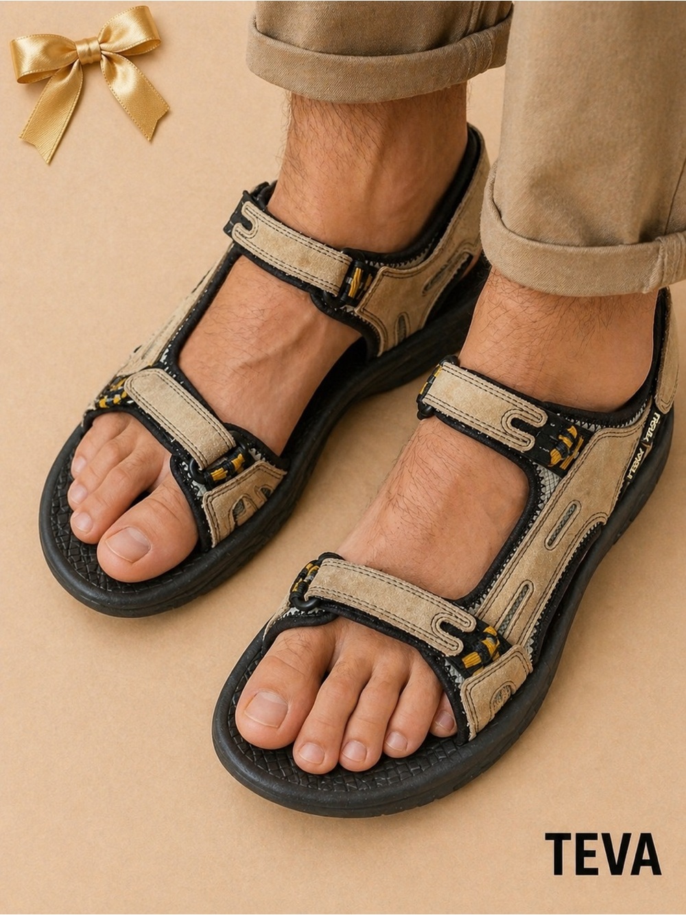 Teva Men's Sandals Beige Black Size 11